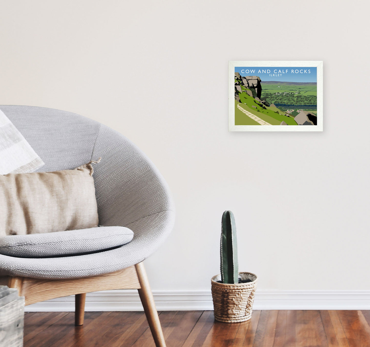 Kuh und Kalb Felsen Ilkley Gerahmter Digitaldruck