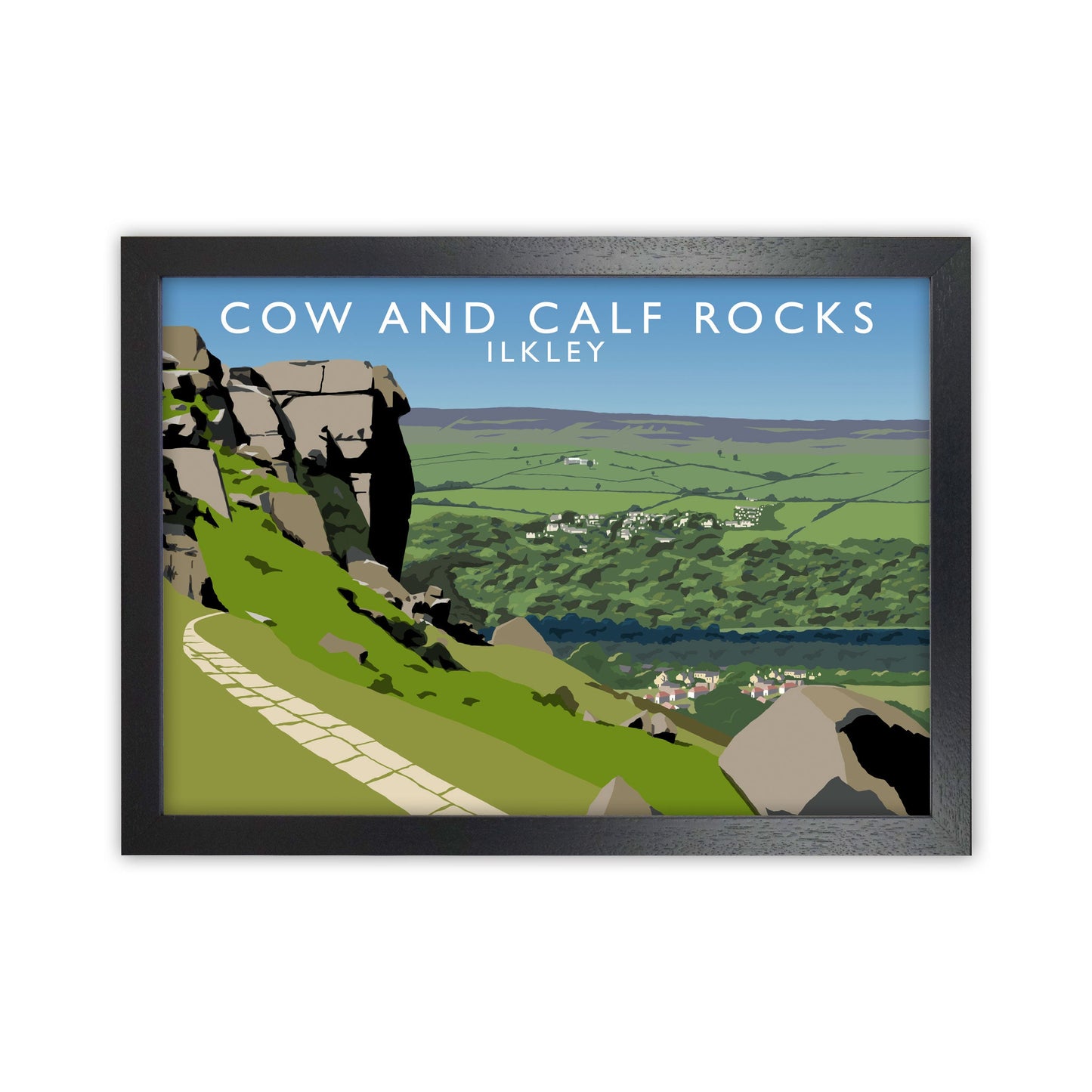 Kuh und Kalb Felsen Ilkley Gerahmter Digitaldruck