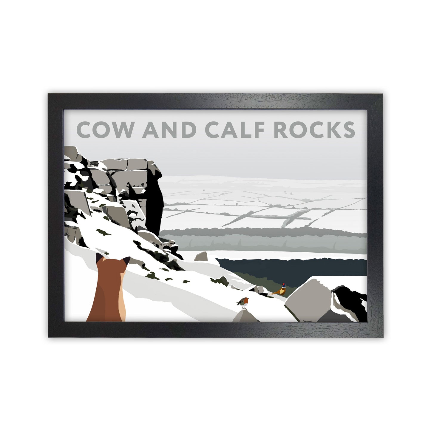 Kuh-Und-Kalb-Felsen Im Schnee