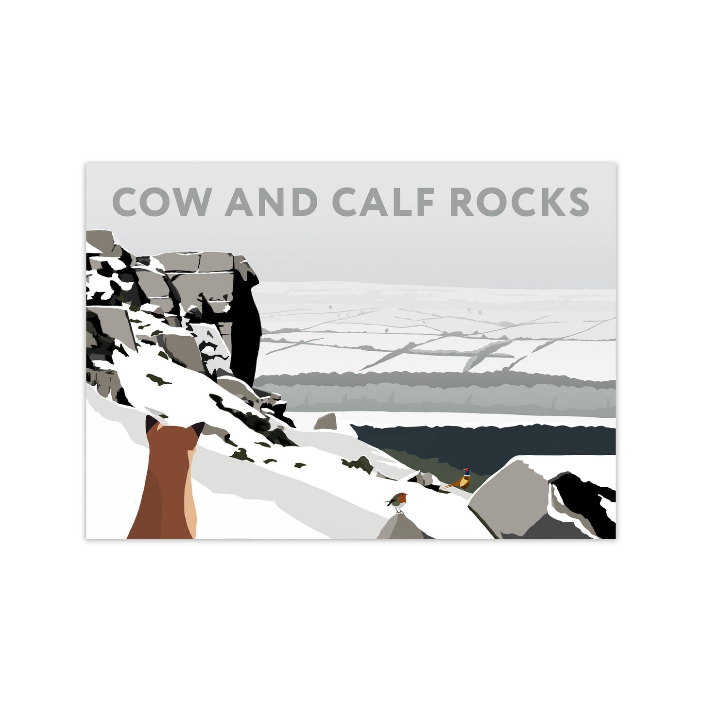 Kuh-Und-Kalb-Felsen Im Schnee