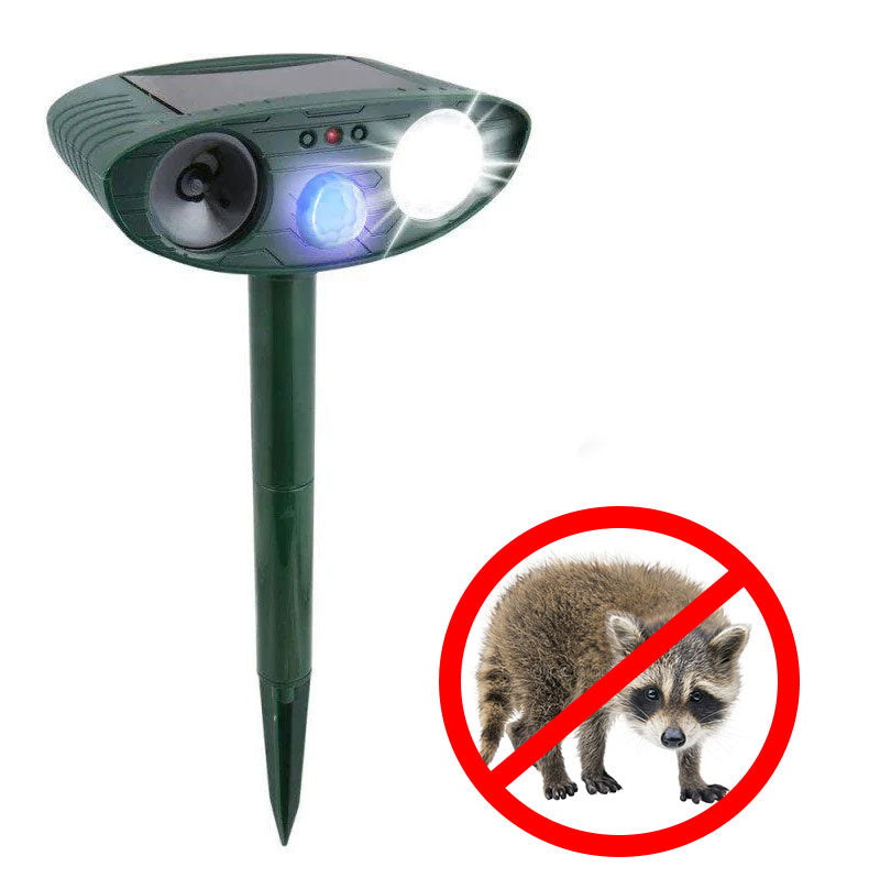 Frendorf |  Waschbär Outdoor Ultrasonic Repeller - Solarbetriebener Ultrasonic Tier- und Schädlingabwehr - Befreien Sie sich innerhalb von 48 Stunden von Waschbären