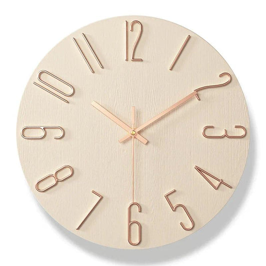 Rahmenlose Wanduhr aus Holz – Nordische Minimalistische Stille Uhr für Modernes Wohndekor