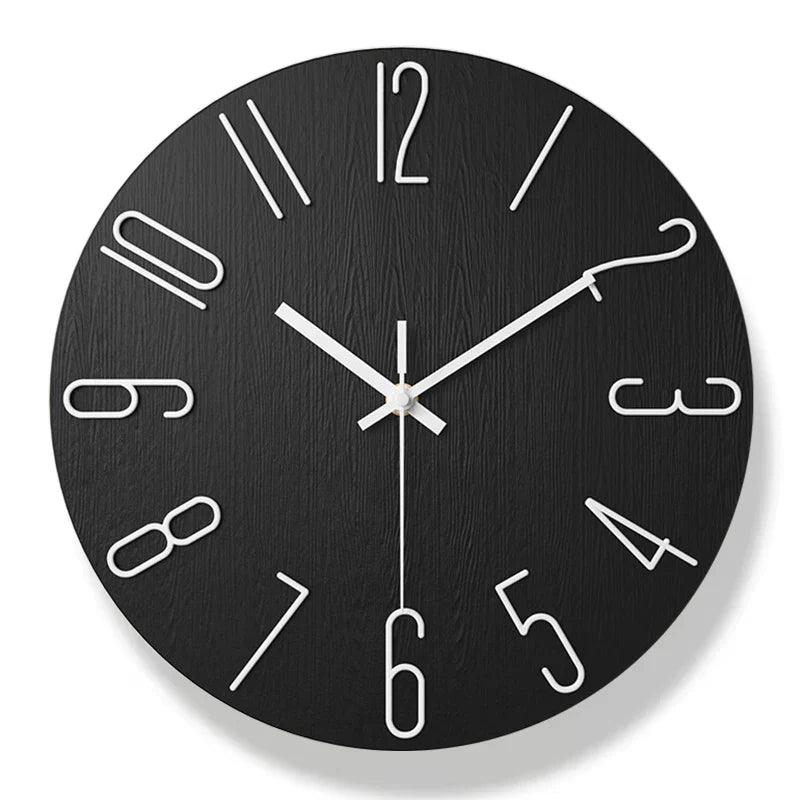 Rahmenlose Wanduhr aus Holz – Nordische Minimalistische Stille Uhr für Modernes Wohndekor