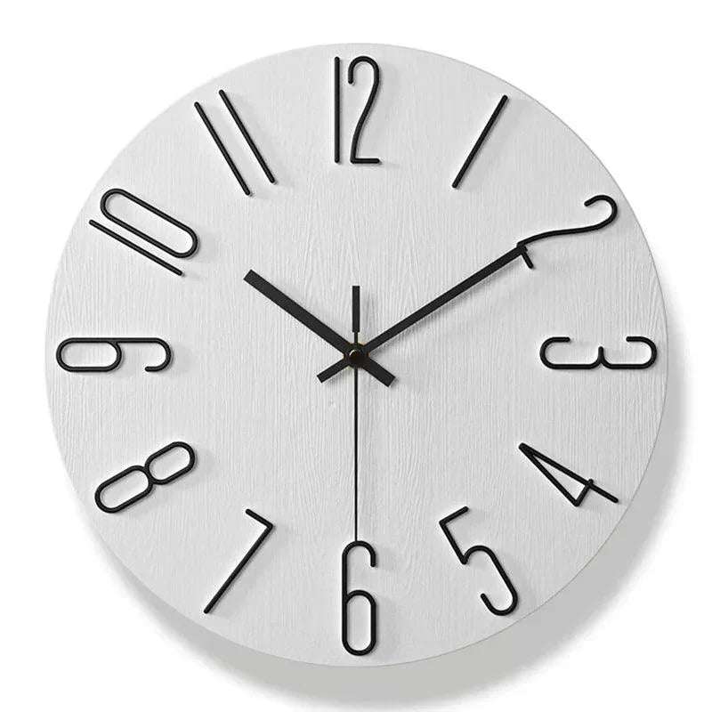 Rahmenlose Wanduhr aus Holz – Nordische Minimalistische Stille Uhr für Modernes Wohndekor