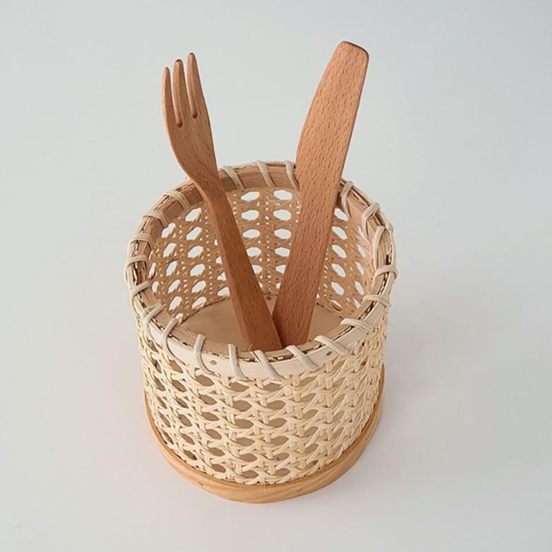Rattan-Besteck-Organizer