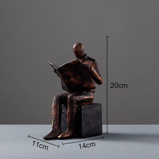Reader Skulptur Buchständer Buchstütze Abstrakter Charakter Harz Statue Schreibtisch Dekoration Figuren Statuette Nordic Wohnkultur