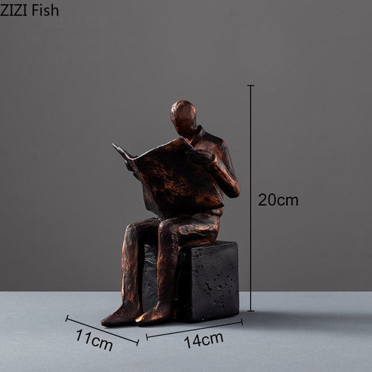 Reader Skulptur Buchständer Buchstütze Abstrakter Charakter Harz Statue Schreibtisch Dekoration Figuren Statuette Nordic Wohnkultur