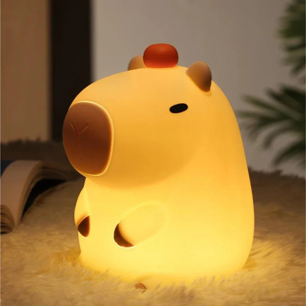 Capybara Light - Wiederaufladbare Cartoon Capybara Silikon Nachtlicht mit 800mAh Akku