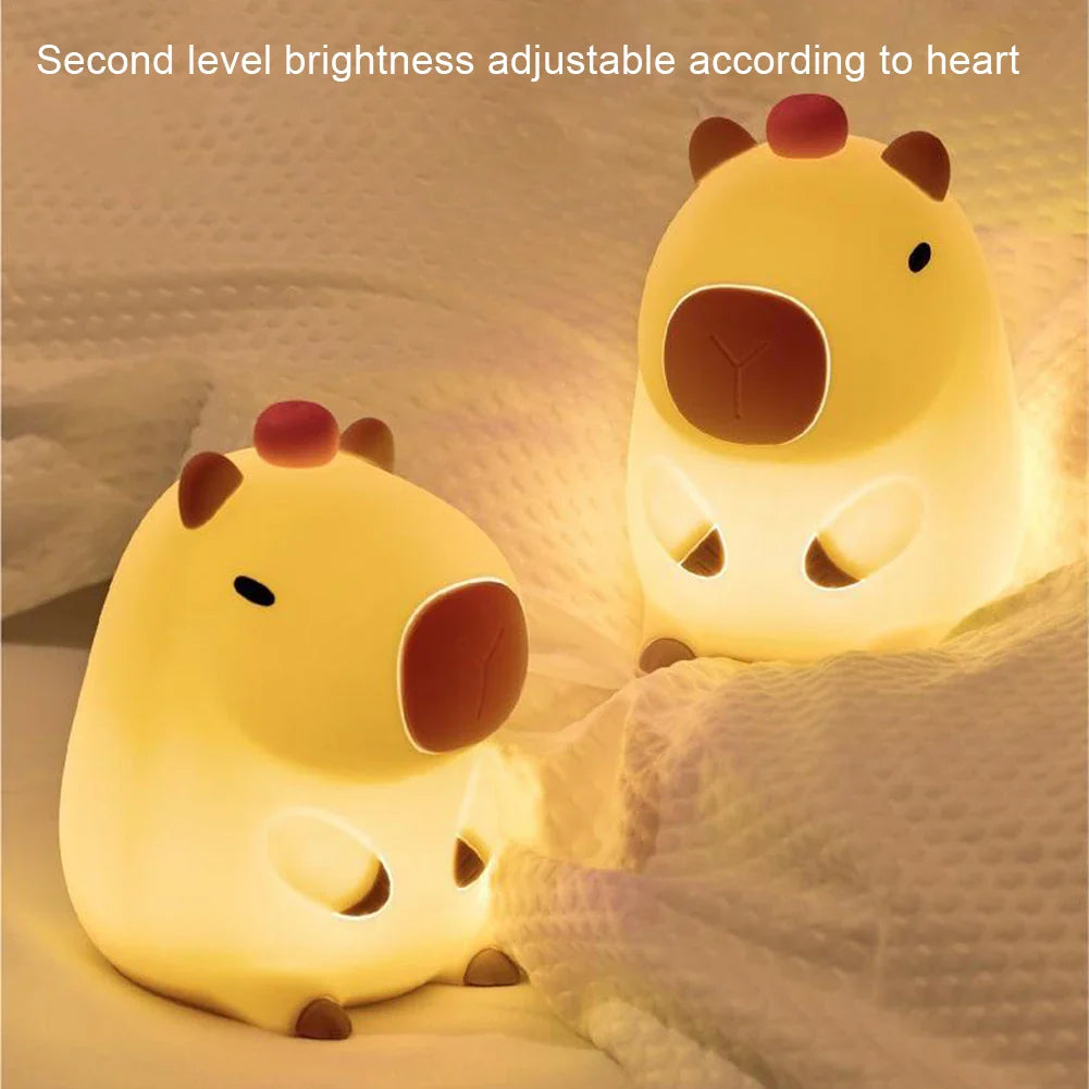 Capybara Light - Wiederaufladbare Cartoon Capybara Silikon Nachtlicht mit 800mAh Akku