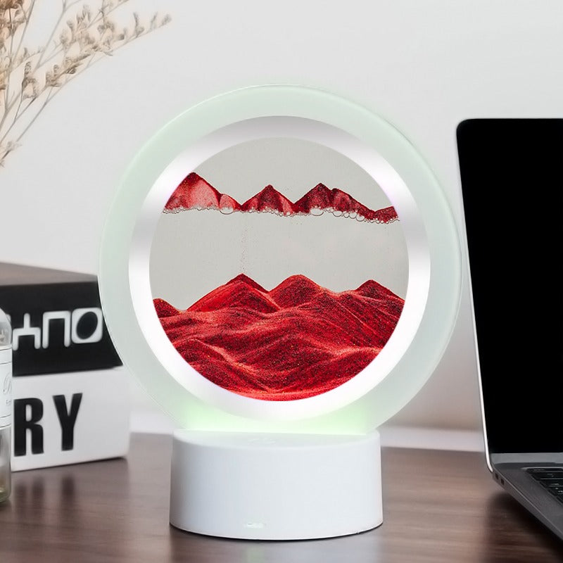 Frendorf | LumenFlow Quicksand 3D USB Tischlampe | Nachtlicht mit Touch-Schalter | 7 Farben
