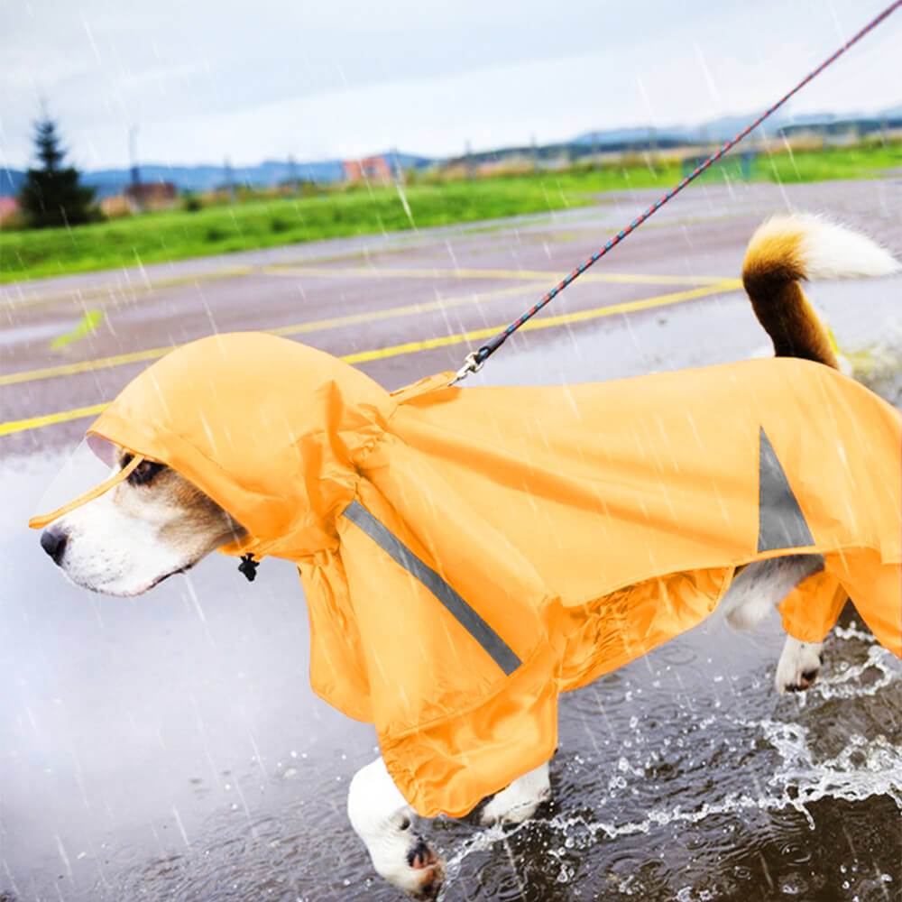 Reflektierender winddichter und wasserdichter Kapuzenhundemantel Regenmantel
