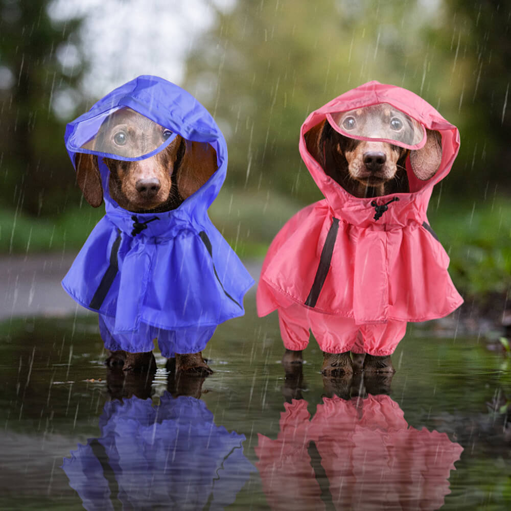 Reflektierender winddichter und wasserdichter Kapuzenhundemantel Regenmantel