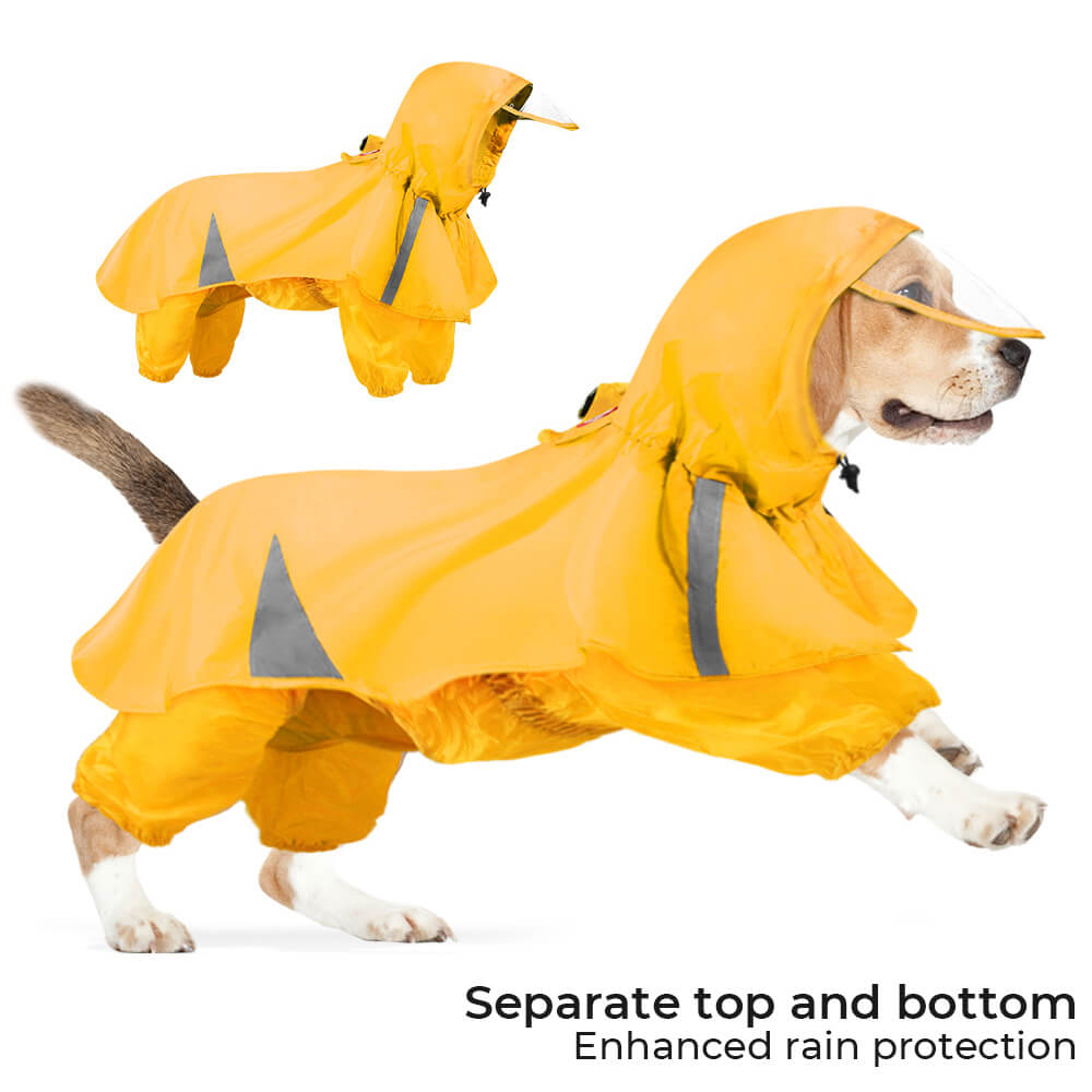 Reflektierender winddichter und wasserdichter Kapuzenhundemantel Regenmantel