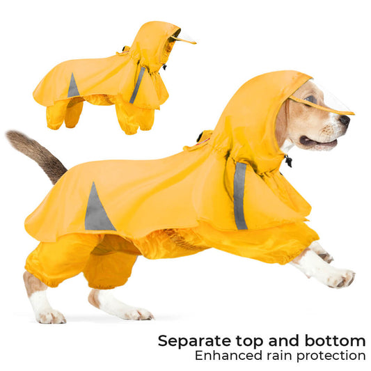 Reflektierender winddichter und wasserdichter Kapuzenhundemantel Regenmantel