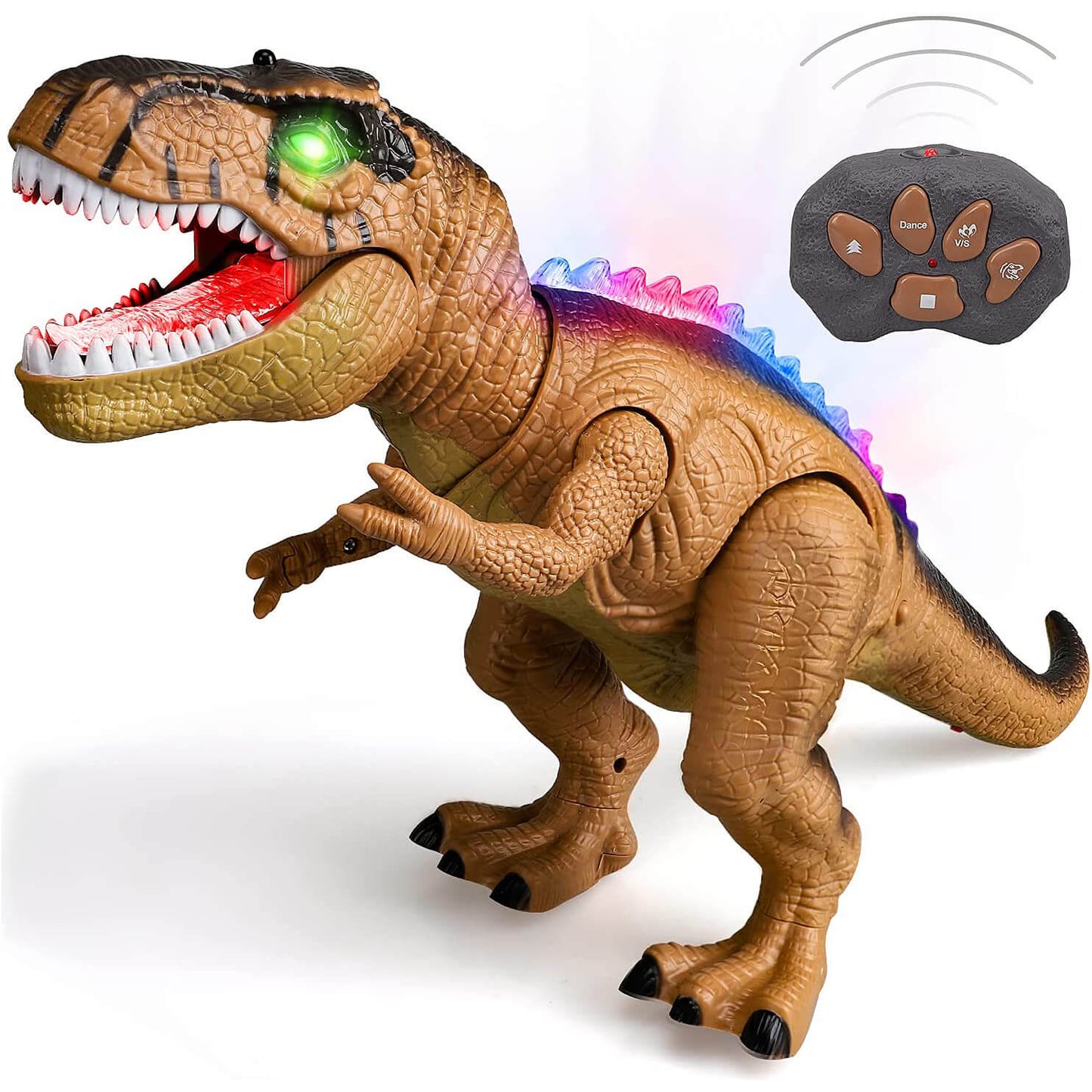 Steuern Sie den T-Rex-Dinosaurier mit LED-Beleuchtung