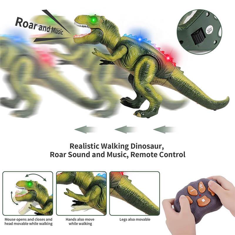 Steuern Sie den T-Rex-Dinosaurier mit LED-Beleuchtung