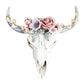 Kuhschädel - Bully - Wanddeko mit Blumen - Harz Wohnkultur