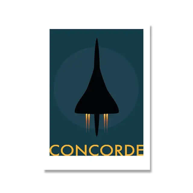 Retro Concorde Flugzeug Poster auf Leinwand
