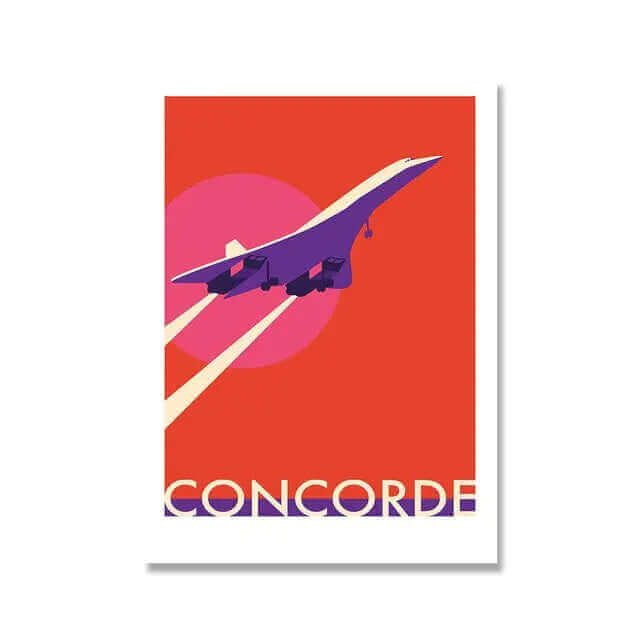 Retro Concorde Flugzeug Poster auf Leinwand