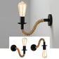 Retro Hanfseil Industrielle Loft Wandlampe
