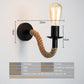 Retro Hanfseil Industrielle Loft Wandlampe