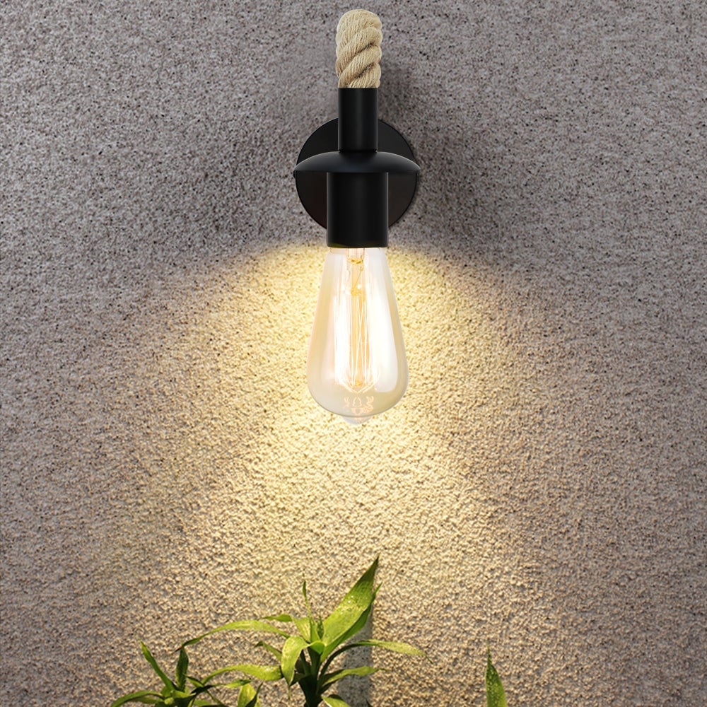 Retro Hanfseil Industrielle Loft Wandlampe