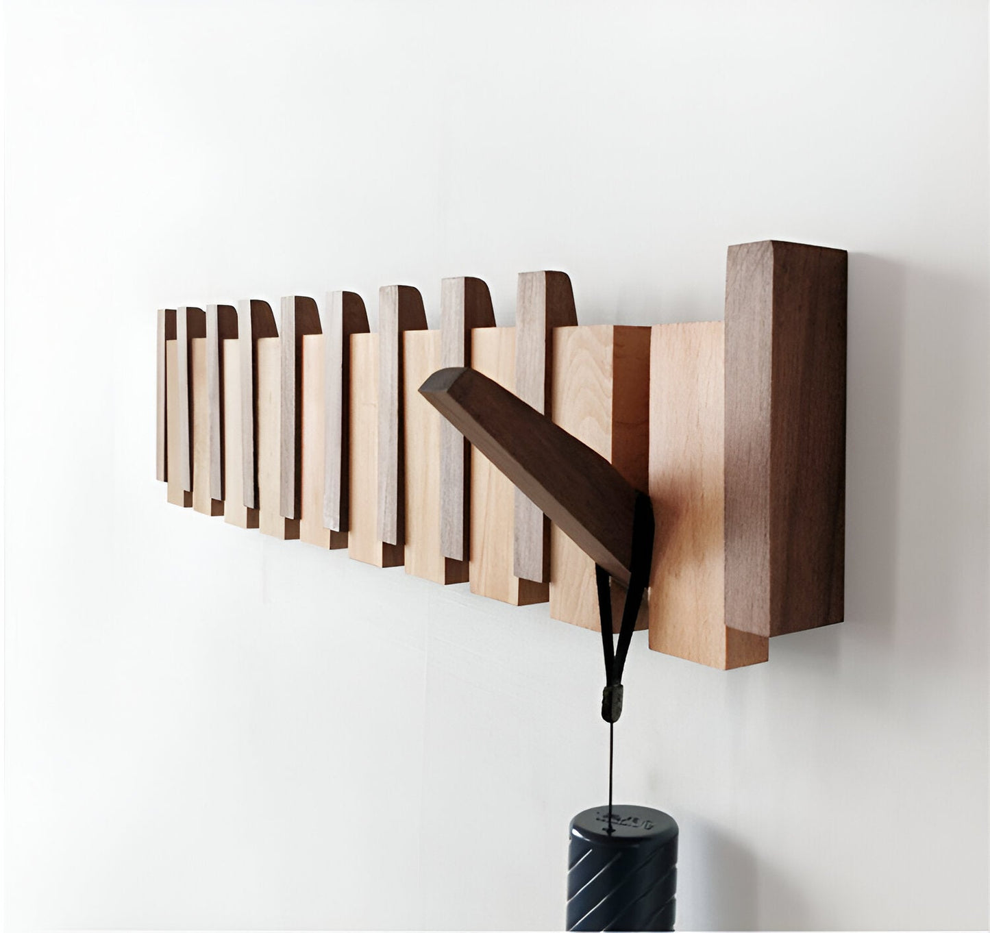 RetroHooks - Holzklavier-Wandregal mit magnetischen Haken