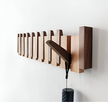 RetroHooks - Holzklavier-Wandregal mit magnetischen Haken