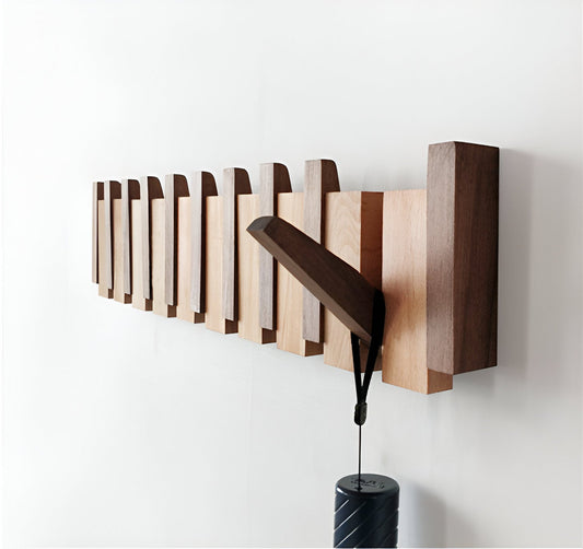 RetroHooks - Holzklavier-Wandregal mit magnetischen Haken