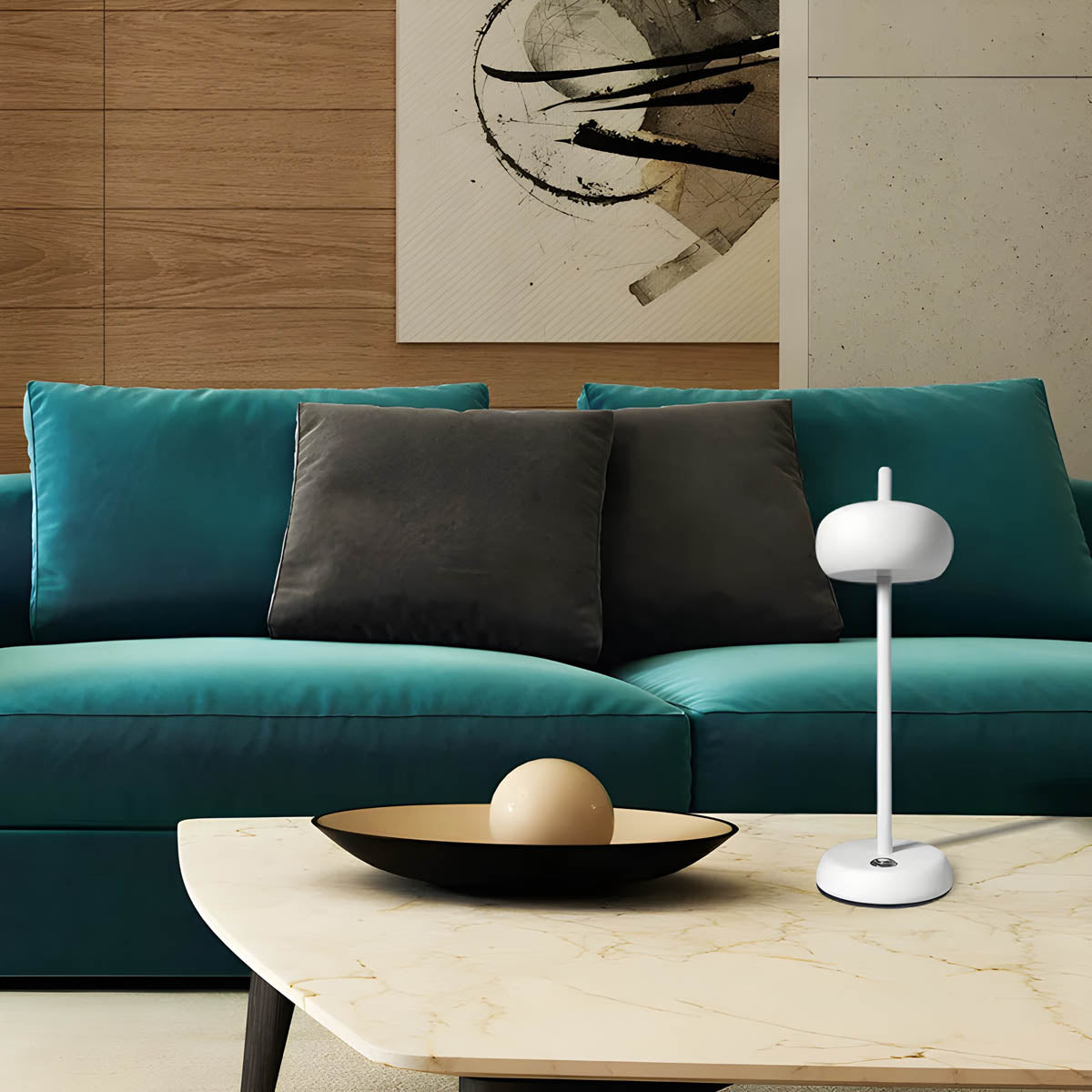 Frendorf | NovaGleam Minimalist Tischleuchte | Kabellos | LED-Licht | Dekoration für Zuhause