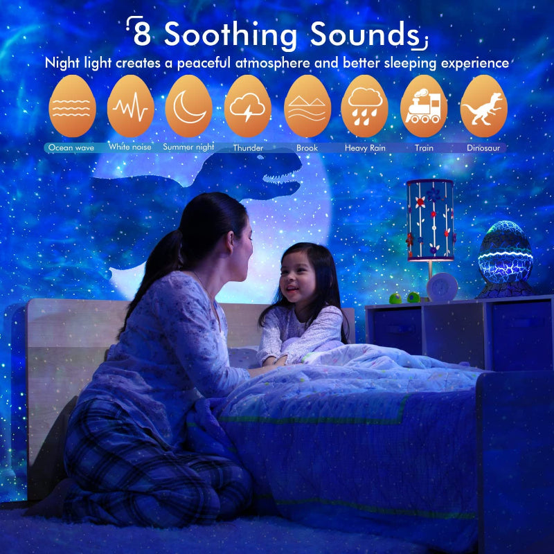 Sternprojektor, Galaxy-Projektor für Schlafzimmer, Fernbedienung & Weißes Geräusch Bluetooth Lautsprecher