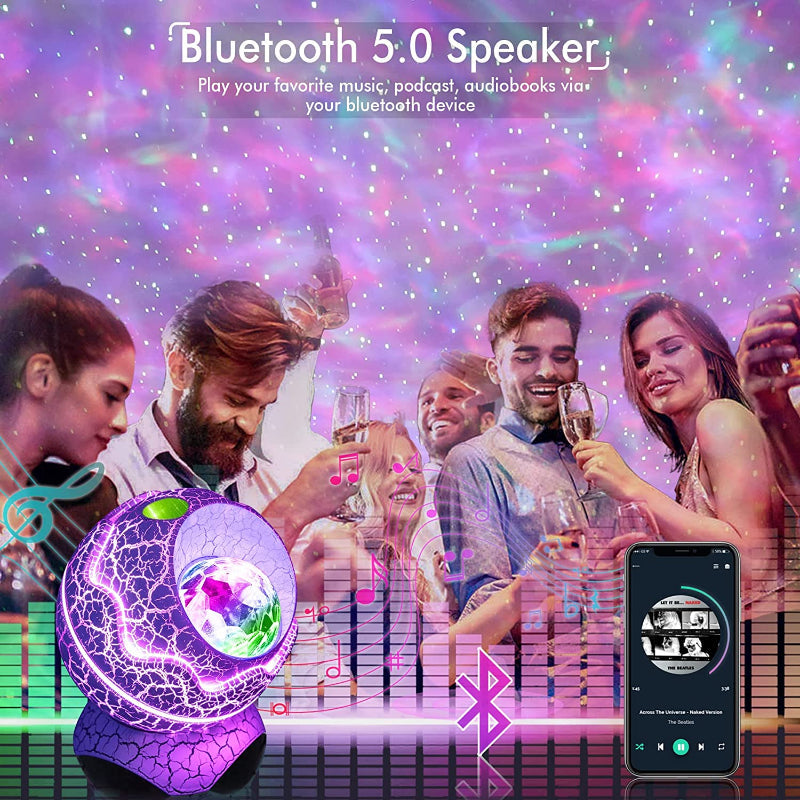 Sternprojektor, Galaxy-Projektor für Schlafzimmer, Fernbedienung & Weißes Geräusch Bluetooth Lautsprecher