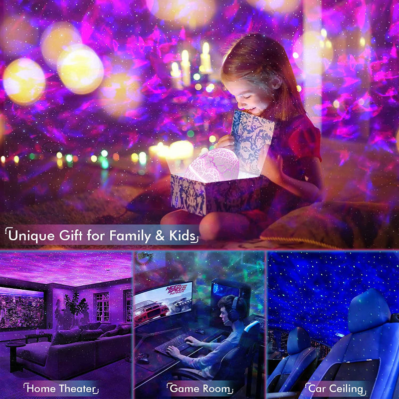 Sternprojektor, Galaxy-Projektor für Schlafzimmer, Fernbedienung & Weißes Geräusch Bluetooth Lautsprecher
