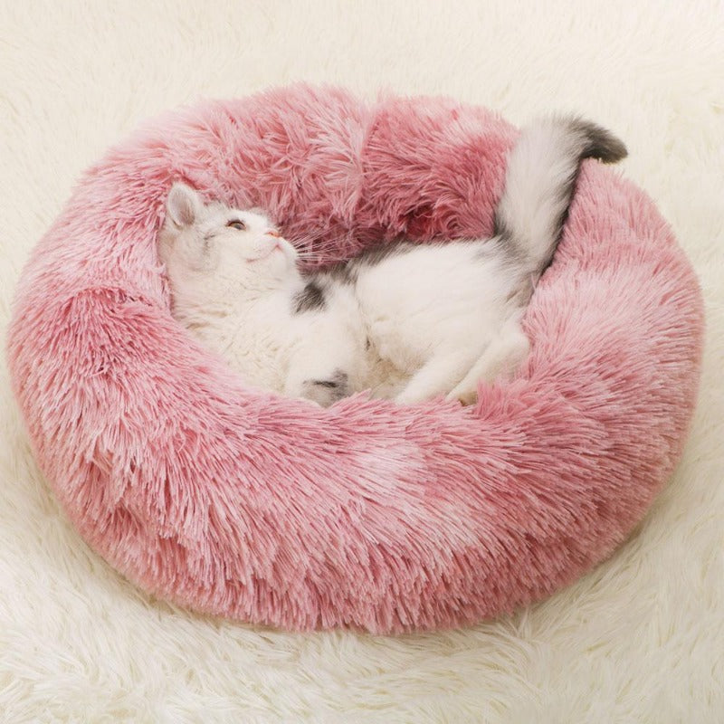 Runde Regenbogen Extra Plüsch Beruhigende Donut Katzenbett