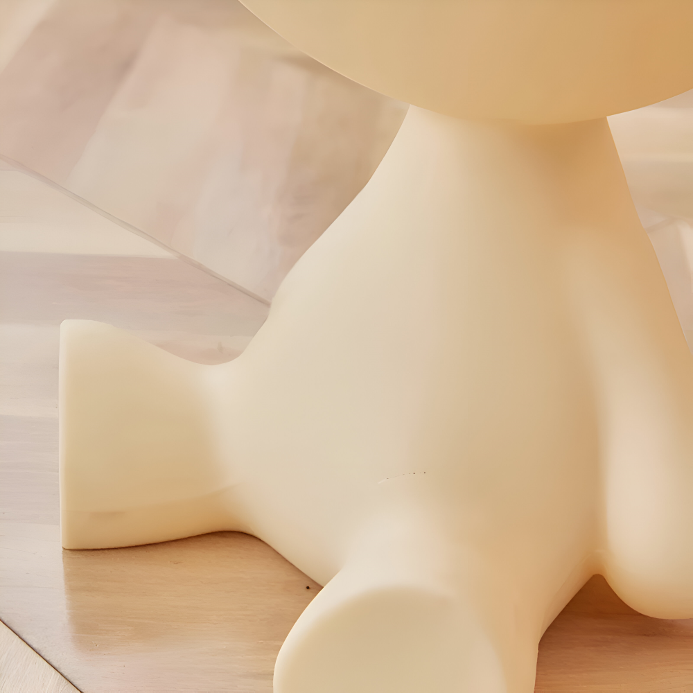 Frendorf | Runder Creme Beistelltisch - Schwarzer Runder Couchtisch - Niedlicher Plastikbeistelltisch