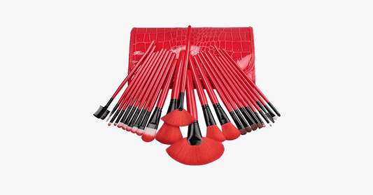Frendorf | 24-teiliges königliches rotes Make-up-Pinsel-Set