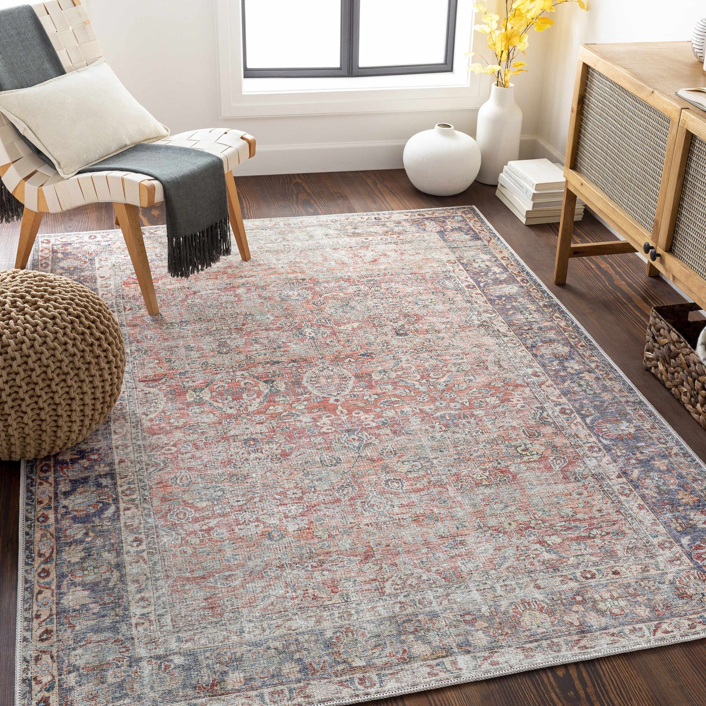 Rust Anahawan Distressed Waschbarer Bereich Teppich