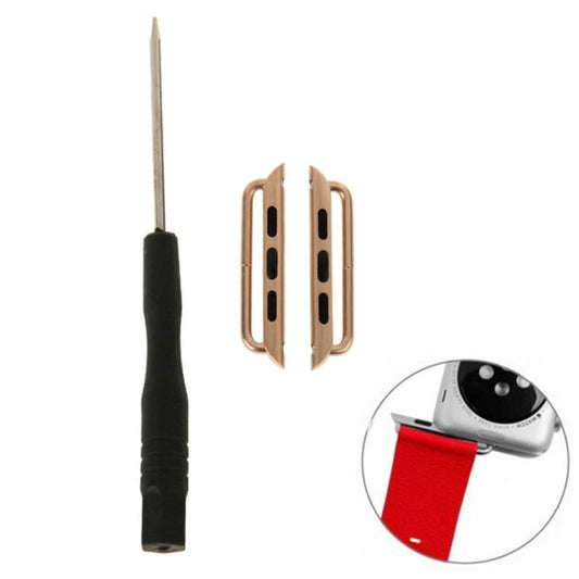 Frendorf | 2 PCS für Apple Watch 38mm Metallarmbandverbinder Metallbuckle mit Schraubendreher Werkzeug (Gold)