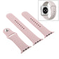 Frendorf | Für Apple Watch Series 10 42mm / 9&8&7 41mm / SE 3&SE 2&6&SE&5&4 40mm / 3&2&1 38mm 3 in 1 Gummi-Uhrenarmband mit Stiftschnalle (Sand Pink)