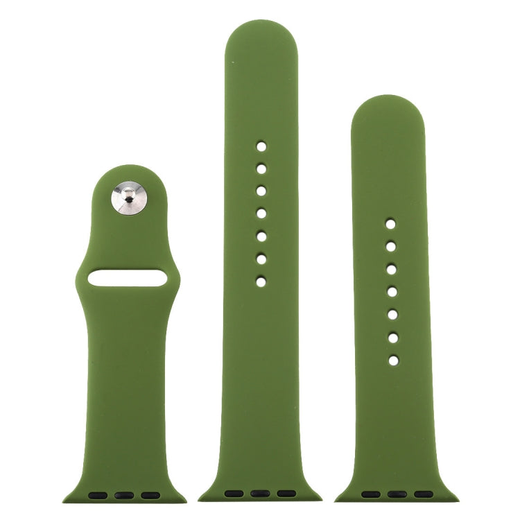 Frendorf | Für Apple Watch Series 10 42mm / 9&8&7 41mm / SE 3&SE 2&6&SE&5&4 40mm / 3&2&1 38mm 3 in 1 Gummi-Uhrenarmband mit Dornschließe (Kieferngrün)