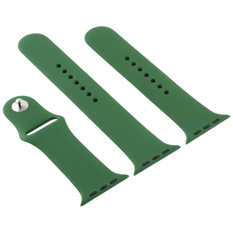 Frendorf | Für Apple Watch Series 10 42 mm / 9&8&7 41 mm / SE 3&SE 2&6&SE&5&4 40 mm / 3&2&1 38 mm 3 in 1 Gummi-Uhrenarmband mit Dornschließe (Waldgrün)