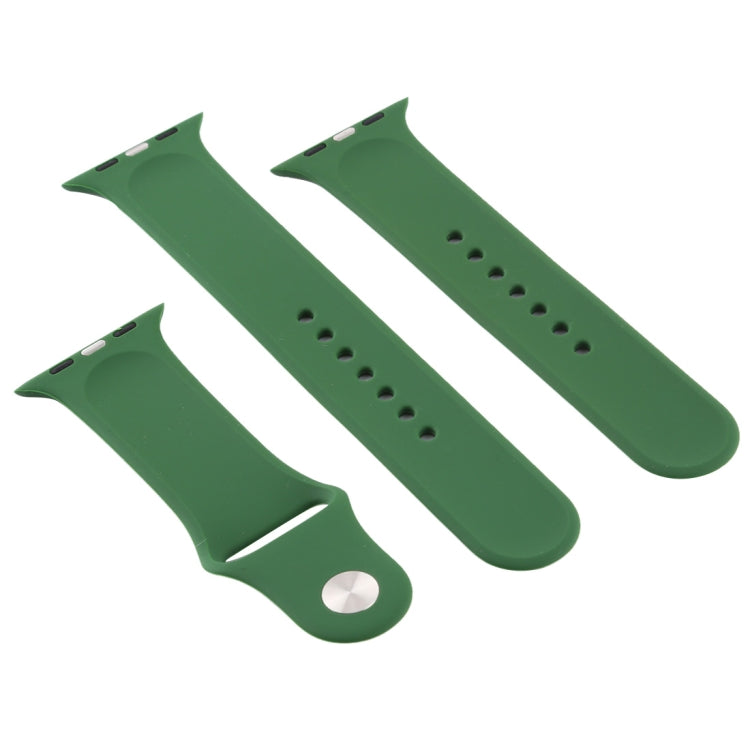 Frendorf | Für Apple Watch Series 10 42 mm / 9&8&7 41 mm / SE 3&SE 2&6&SE&5&4 40 mm / 3&2&1 38 mm 3 in 1 Gummi-Uhrenarmband mit Dornschließe (Waldgrün)