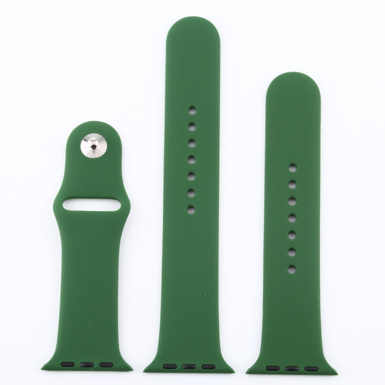 Frendorf | Für Apple Watch Series 10 42 mm / 9&8&7 41 mm / SE 3&SE 2&6&SE&5&4 40 mm / 3&2&1 38 mm 3 in 1 Gummi-Uhrenarmband mit Dornschließe (Waldgrün)