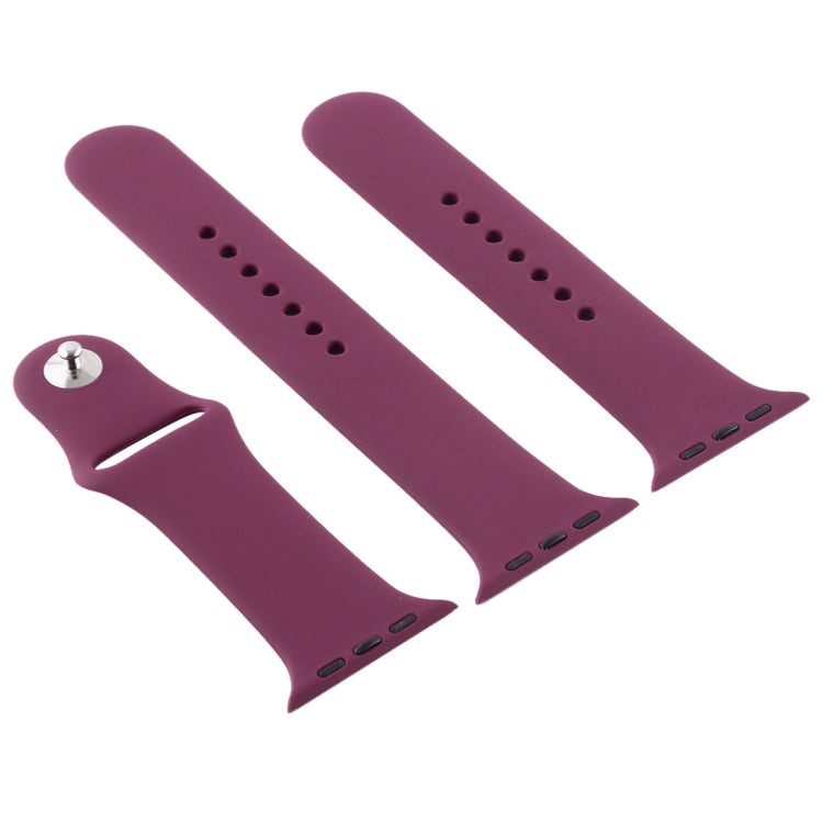 Frendorf | Für Apple Watch Series 10 42mm / 9&8&7 41mm / SE 3&SE 2&6&SE&5&4 40mm / 3&2&1 38mm 3 in 1 Gummi-Uhrenarmband mit Dornschließe (Violett)