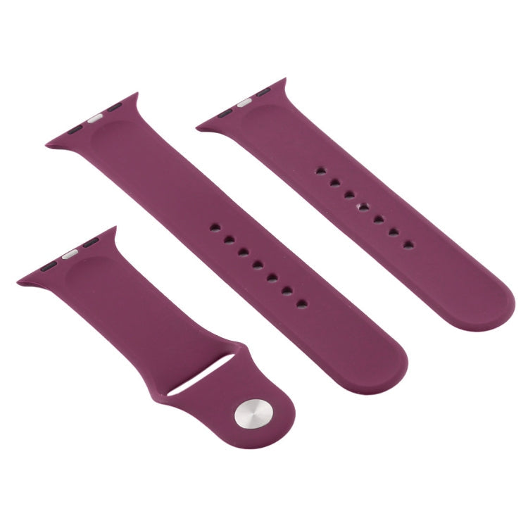Frendorf | Für Apple Watch Series 10 42mm / 9&8&7 41mm / SE 3&SE 2&6&SE&5&4 40mm / 3&2&1 38mm 3 in 1 Gummi-Uhrenarmband mit Dornschließe (Violett)