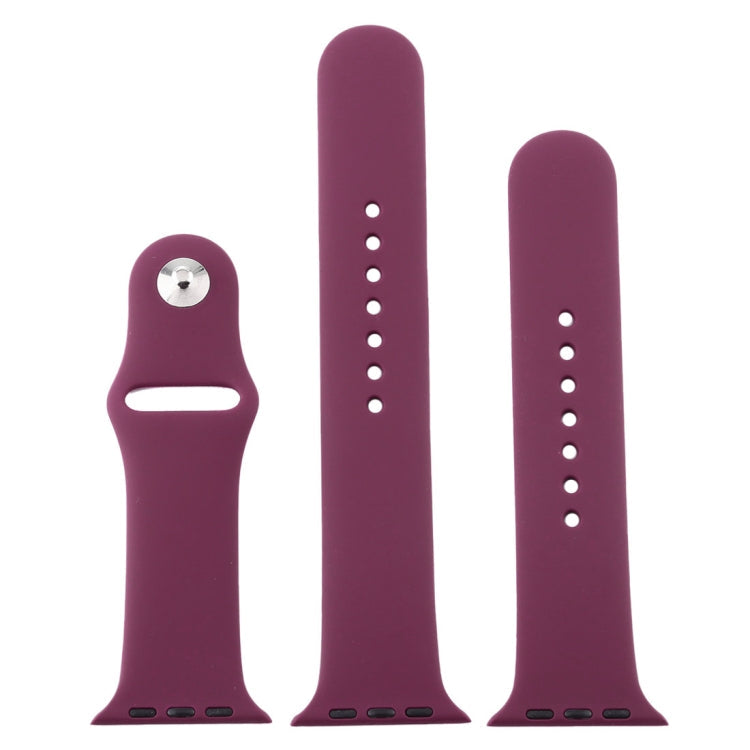 Frendorf | Für Apple Watch Series 10 42mm / 9&8&7 41mm / SE 3&SE 2&6&SE&5&4 40mm / 3&2&1 38mm 3 in 1 Gummi-Uhrenarmband mit Dornschließe (Violett)