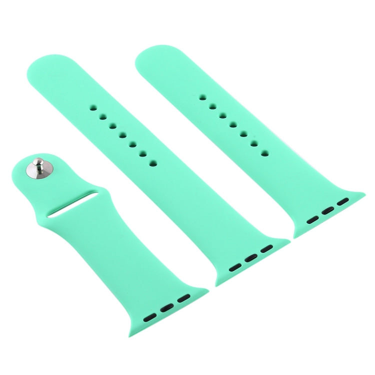 Frendorf | Für Apple Watch Series 10 42mm / 9&8&7 41mm / SE 3&SE 2&6&SE&5&4 40mm / 3&2&1 38mm 3 in 1 Gummi-Uhrenarmband mit Dornschließe (Lass Duftendes Grün)