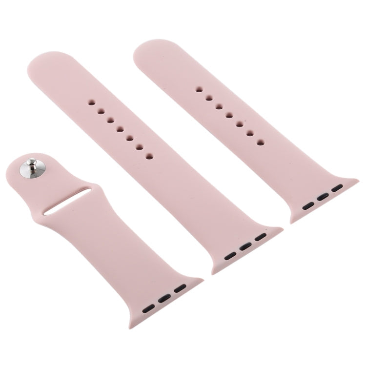 Frendorf | Für Apple Watch Series 10 42mm / 9&8&7 41mm / SE 3&SE 2&6&SE&5&4 40mm / 3&2&1 38mm 3 in 1 Gummi-Uhrenarmband mit Stiftschnalle (Sand Pink)