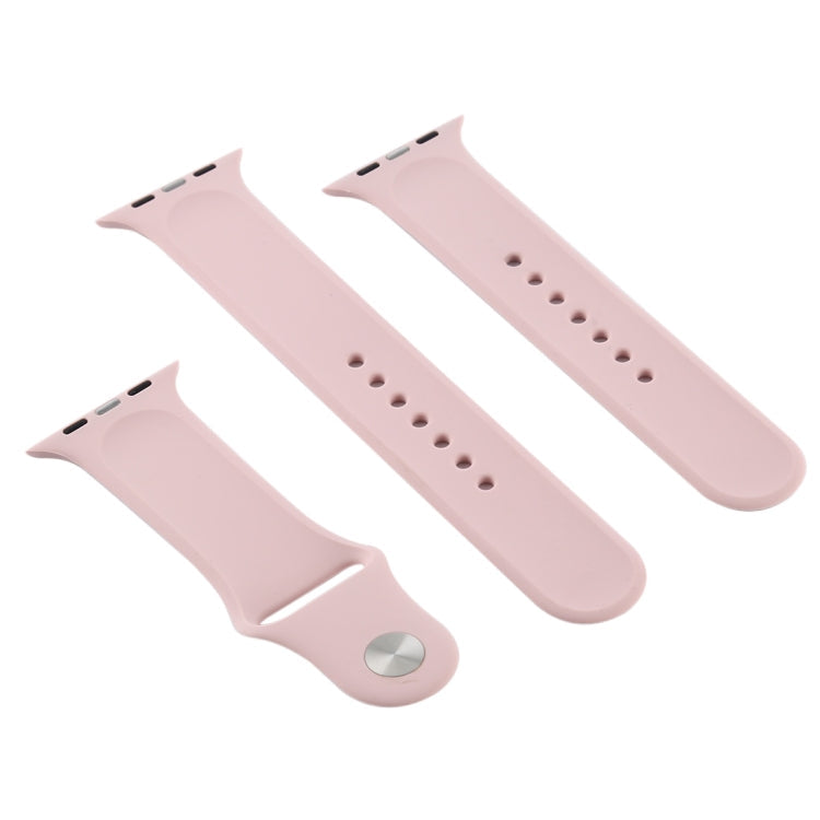 Frendorf | Für Apple Watch Series 10 42mm / 9&8&7 41mm / SE 3&SE 2&6&SE&5&4 40mm / 3&2&1 38mm 3 in 1 Gummi-Uhrenarmband mit Stiftschnalle (Sand Pink)