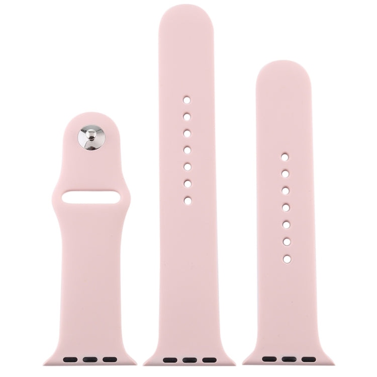 Frendorf | Für Apple Watch Series 10 42mm / 9&8&7 41mm / SE 3&SE 2&6&SE&5&4 40mm / 3&2&1 38mm 3 in 1 Gummi-Uhrenarmband mit Stiftschnalle (Sand Pink)